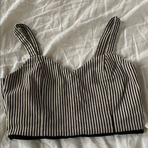 Alice and Olivia size 10, Striped Black and White Crop Tank Top